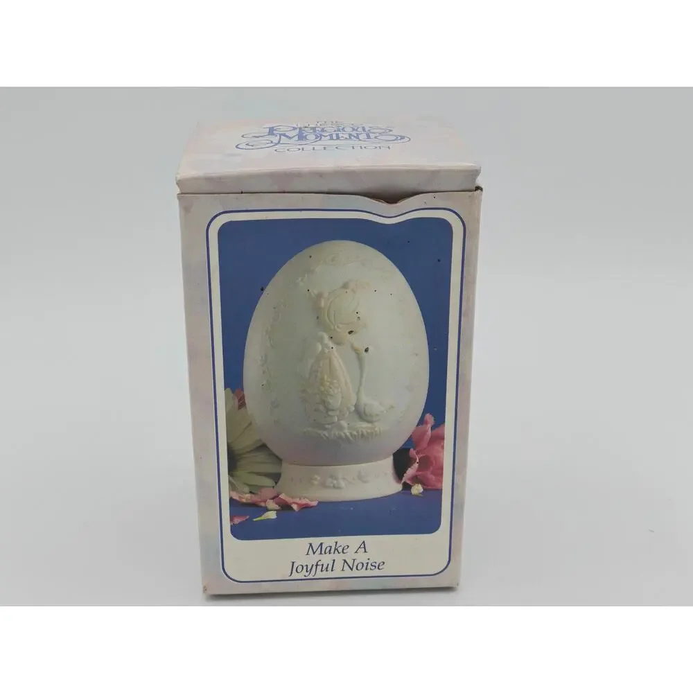 Precious Moments 1992 Make A Joyful Noise Enesco Porcelain Egg Figurine 528617
